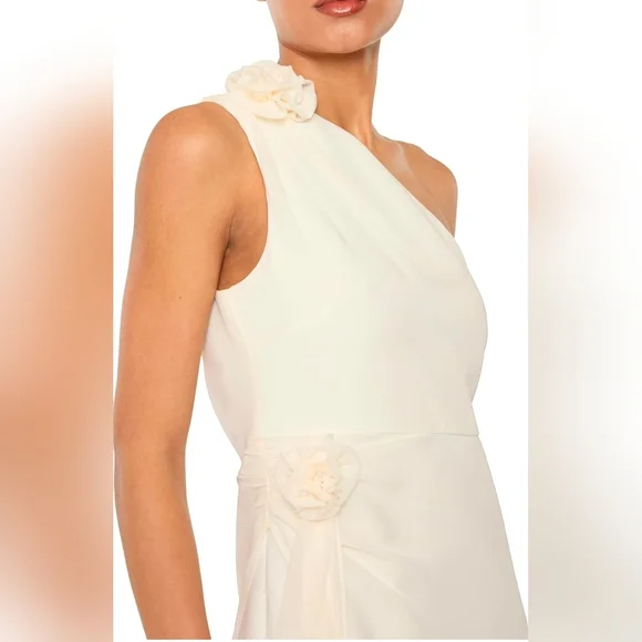 White Draped Wrap Mini Dress - Picture 4 of 16